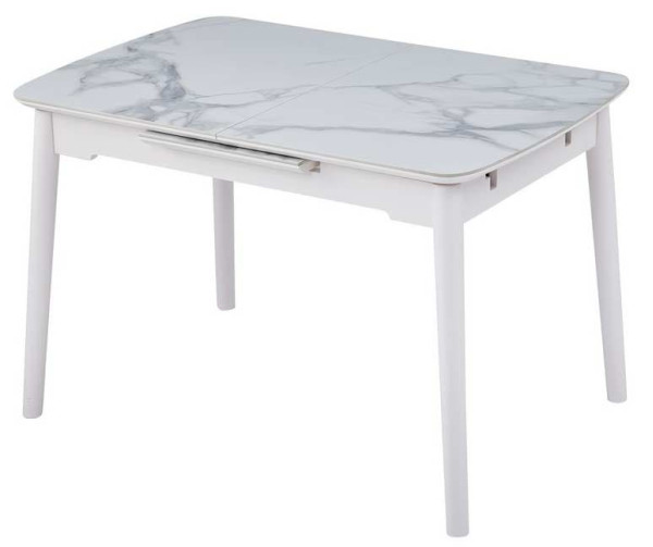 Розкладний обідній стіл Vetro Mebel TM-76 Вайт клауд-рожевий блаш-2