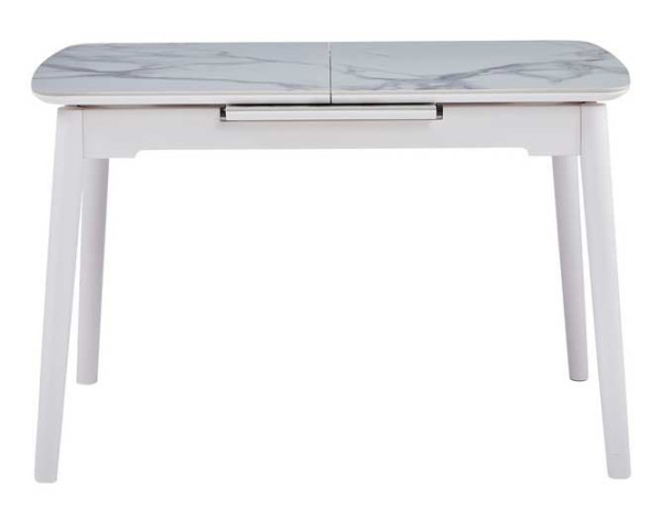 Розкладний обідній стіл Vetro Mebel TM-76 Вайт клауд-рожевий блаш-1