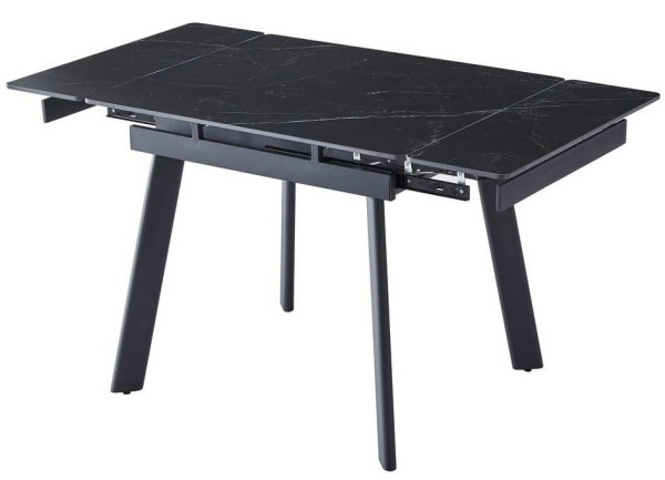 Керамический стол раскладной обеденный Vetro Mebel TM-80 Черный оникс-черный 90-140 см-8