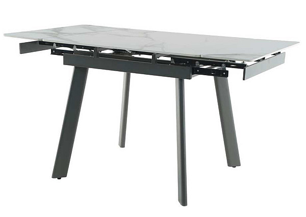 Керамічний стіл розкладний обідній Vetro Mebel TM-80 Каса вайт-сірий 90-140 см-8