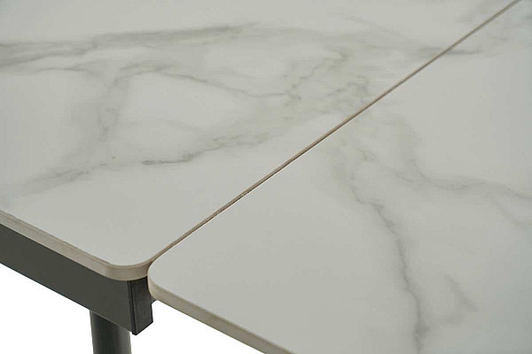 Керамічний стіл розкладний обідній Vetro Mebel TM-80 Каса вайт-сірий 90-140 см-9
