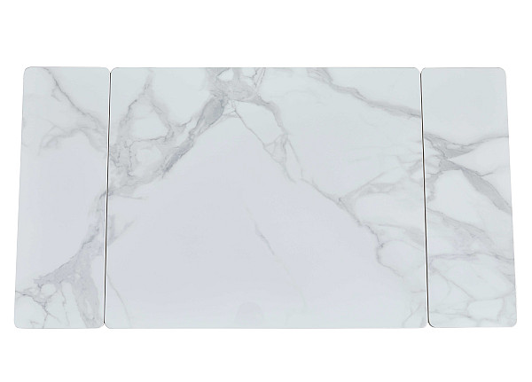 Керамічний стіл розкладний обідній Vetro Mebel TM-80 Каса вайт-сірий 90-140 см-11