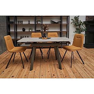 Керамический стол раскладной обеденный Vetro Mebel TM-80 Вера грей-серый 90-140 см