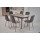 Керамический стол раскладной обеденный Vetro Mebel TM-84 Калакатта мрамор-серый