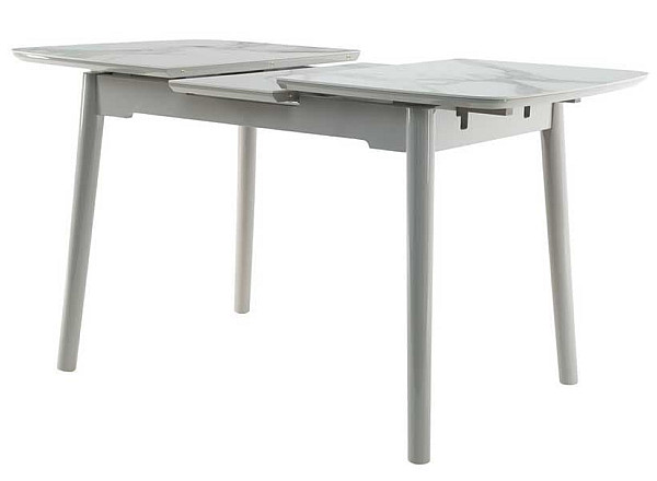 Керамічний стіл розкладний обідній Vetro Mebel TM-84 Каса вайт-сірий-7
