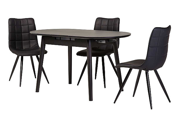 Керамический стол раскладной обеденный Vetro Mebel TM-85 Черный оникс-2