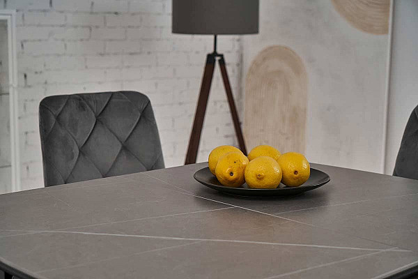 Керамічний стіл розкладний обідній Vetro Mebel TM-87-1 Айс грейс-2