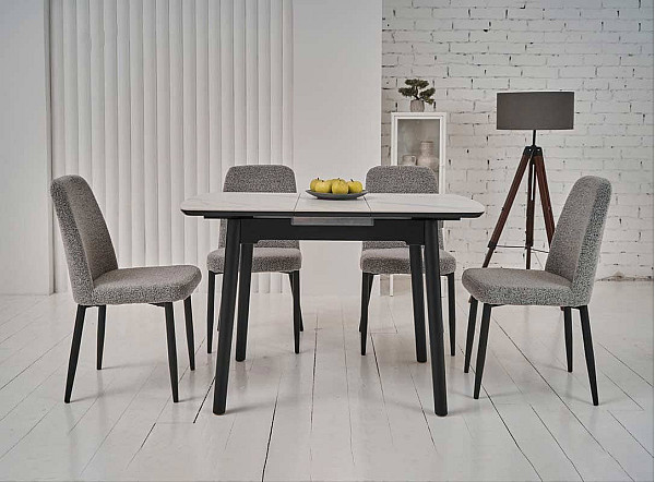 Керамический стол раскладной обеденный Vetro Mebel TM-87-1 Белый мрамор-0