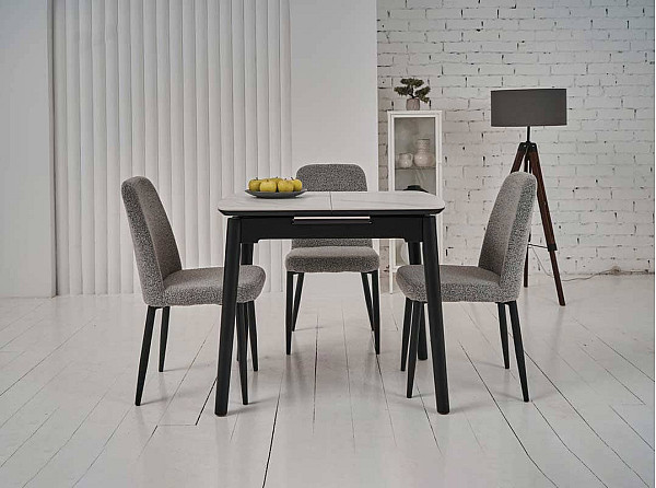 Керамический стол раскладной обеденный Vetro Mebel TM-87-1 Белый мрамор-1