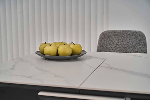 Керамический стол раскладной обеденный Vetro Mebel TM-87-1 Белый мрамор-2