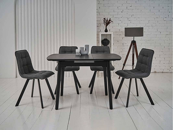 Керамічний стіл розкладний обідній Vetro Mebel TM-87-1 Чорний онікс-чорний-0