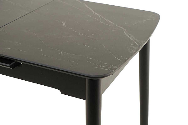 Керамічний стіл розкладний обідній Vetro Mebel TM-87-1 Чорний онікс-чорний-11