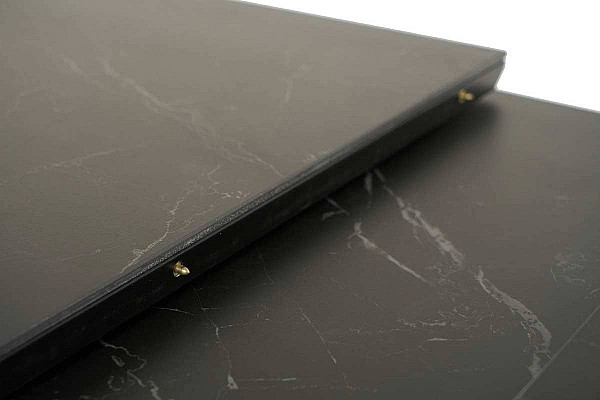 Керамічний стіл розкладний обідній Vetro Mebel TM-87-1 Чорний онікс-чорний-9