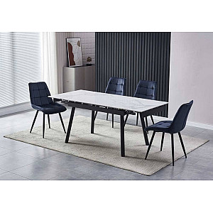 Керамический стол раскладной обеденный Vetro Mebel TM-88-1 Вайт клауд-черный