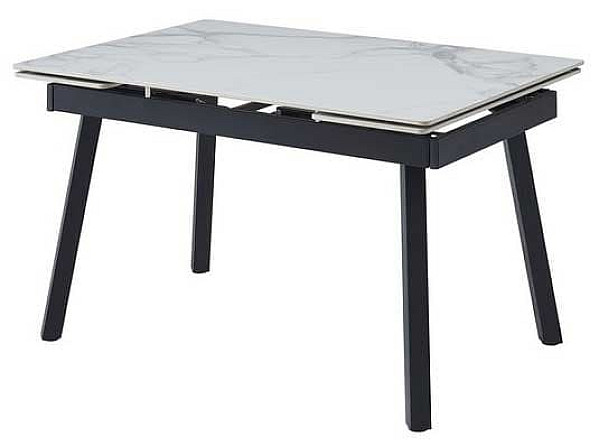 Керамічний стіл розкладний обідній Vetro Mebel TM-88-1 Вайт клауд-чорний-1