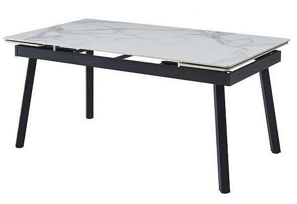 Керамічний стіл розкладний обідній Vetro Mebel TM-88 Вайт клауд-чорний-5