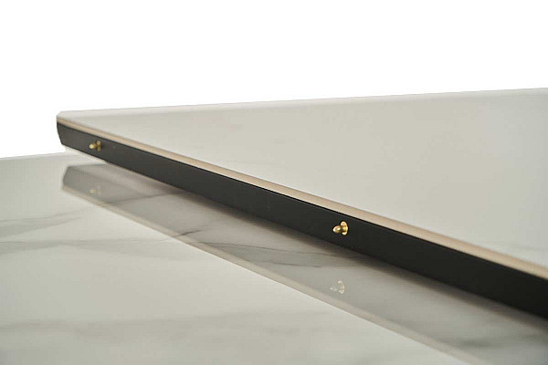 Керамический стол раскладной обеденный Vetro Mebel TM-89 Каса вайт-черный-11