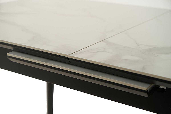 Керамический стол раскладной обеденный Vetro Mebel TM-89 Каса вайт-черный-12