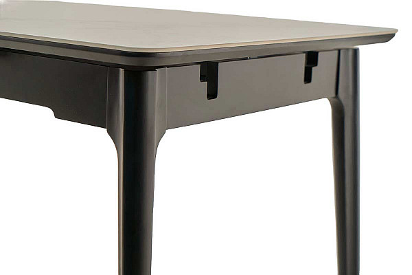Керамический стол раскладной обеденный Vetro Mebel TM-89 Каса вайт-черный-13