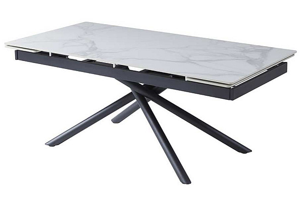 Керамічний стіл розкладний обідній Vetro Mebel TML-819 Вайт клауд-чорний-12