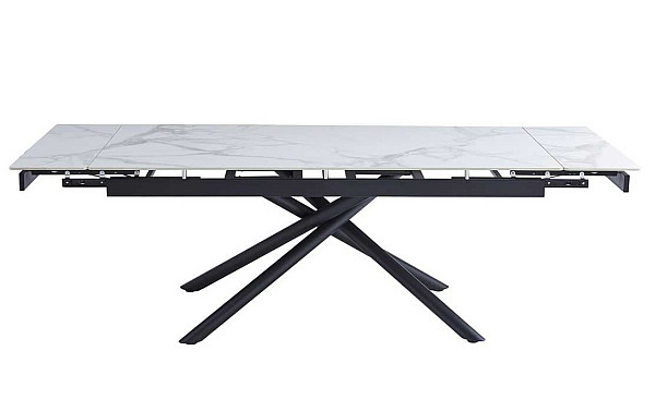 Керамічний стіл розкладний обідній Vetro Mebel TML-819 Вайт клауд-чорний-14