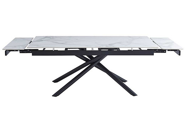Керамічний стіл розкладний обідній Vetro Mebel TML-819 Вайт клауд-чорний-13