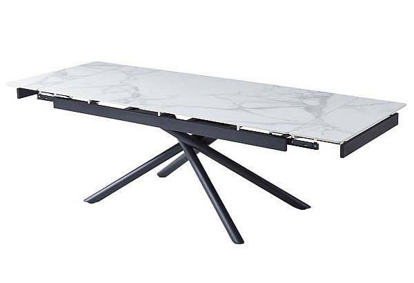 Керамічний стіл розкладний обідній Vetro Mebel TML-819 Вайт клауд-чорний-15