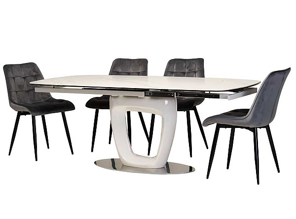 Раскладной обеденный стол Vetro Mebel TML-825 Белый-0