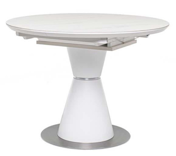 Керамічний стіл розкладний обідній Vetro Mebel TML-851 Білий мармур-13