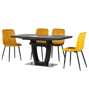 Розкладний обідній стіл Vetro Mebel TML-860-1 Чорний онікс