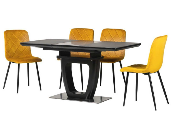 Раскладной обеденный cтол Vetro Mebel TML-860-1 Черный оникс-0