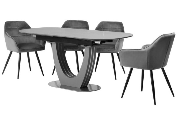 Керамічний стіл розкладний обідній Vetro Mebel TML-866 Айс грей-0