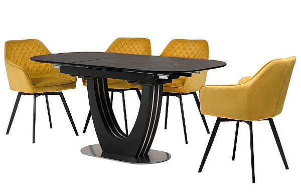 Керамический стол раскладной обеденный Vetro Mebel TML-866 Неро маркина-0