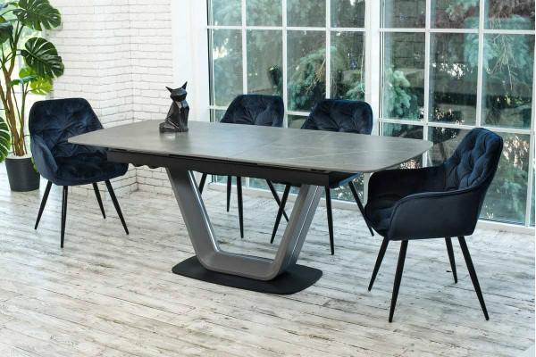 Керамічний стіл розкладний обідній Vetro Mebel TML-870 Айс грей-0