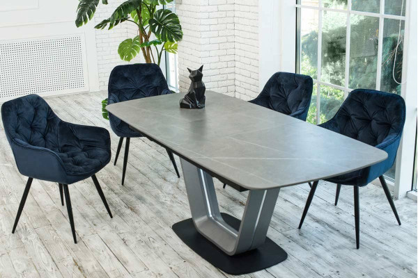 Керамічний стіл розкладний обідній Vetro Mebel TML-870 Айс грей-2