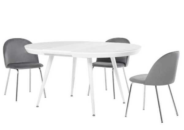 Раскладной обеденный стол Vetro Mebel TML-875 Белый мрамор-0