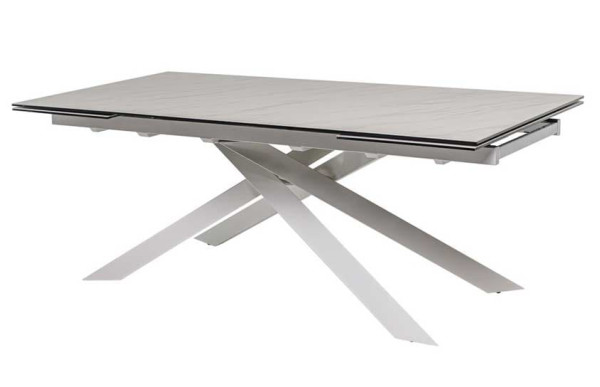 Керамічний стіл розкладний обідній Vetro Mebel TML-890 Бланко перлино-білий-9