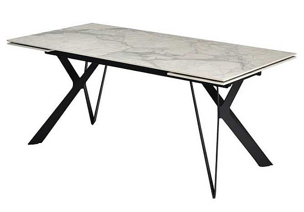 Керамический стол раскладной обеденный Vetro Mebel Тео TML-895 Бьянко карарра-черный-16