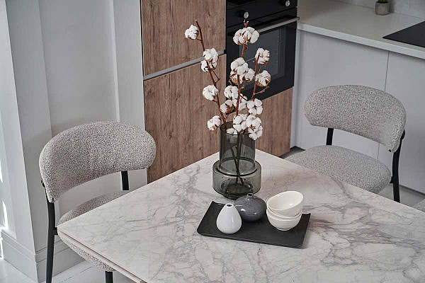 Керамический стол раскладной обеденный Vetro Mebel Тео TML-895 Бьянко карарра-черный-13