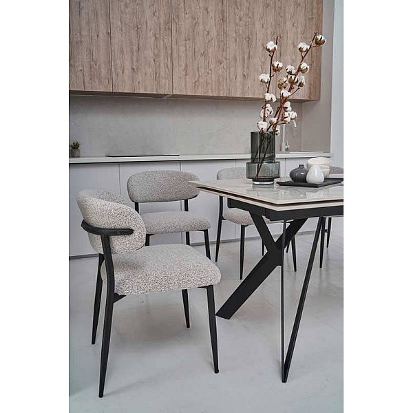 Керамический стол раскладной обеденный Vetro Mebel Тео TML-895 Бьянко карарра-черный-15