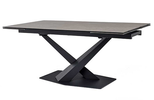 Керамічний стіл розкладний обідній Vetro Mebel TML-897 Гриджіо латте-чорний-13