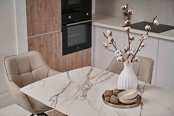 Керамічний стіл розкладний обідній Vetro Mebel Массімо TML-950 Каса голд-чорний-9