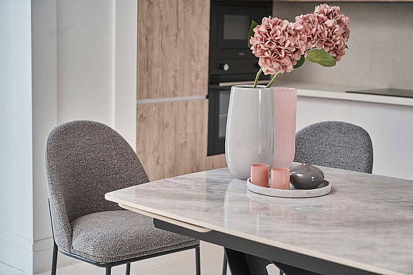 Керамический стол раскладной обеденный Vetro Mebel Массимо TML-950 Ребекка грей-черный-7