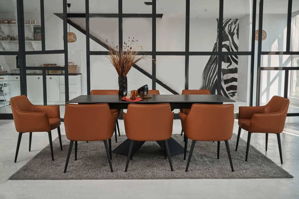 Керамический стол раскладной обеденный Vetro Mebel Урбано TML-896 Империал графит-черный-1