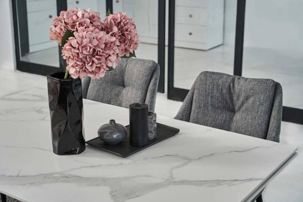 Керамический стол раскладной обеденный Vetro Mebel Урбано TML-896 Калакатта кристал-черный-10