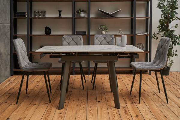 Стілець Vetro Mebel N-41 Темно-сірий+чорний-1