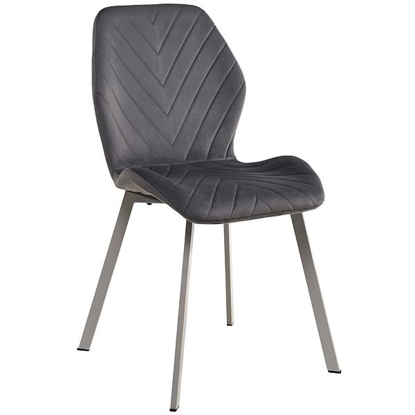 Стілець Vetro Mebel N-54 Темно-сірий велюр-сірий-0
