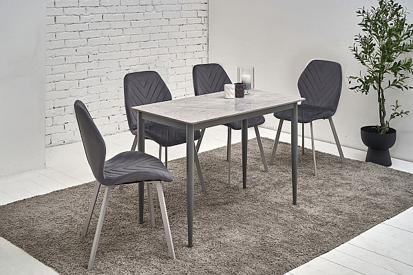 Стілець Vetro Mebel N-54 Темно-сірий велюр-сірий-2