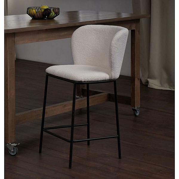 Полубарный стул Vetro Mebel B-300 Айвори Ткань Букле-1