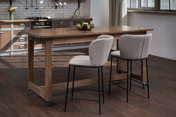 Полубарный стул Vetro Mebel B-300 Белый песок Ткань Букле-2